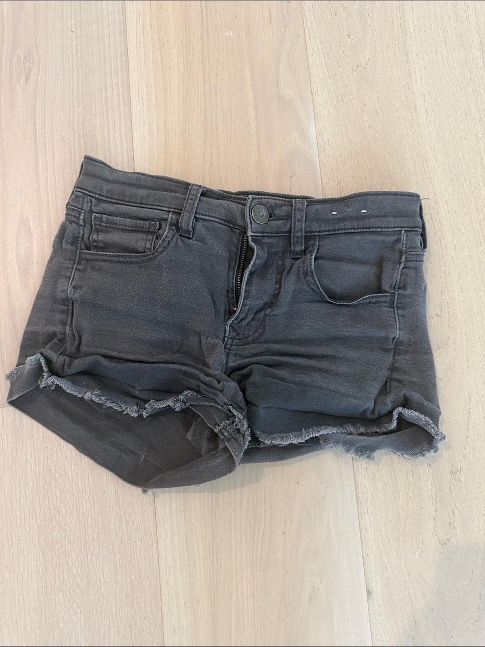 Express Kids Black Frayed Hem Denim Shorts